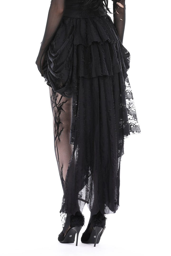 gothic high low train skirt