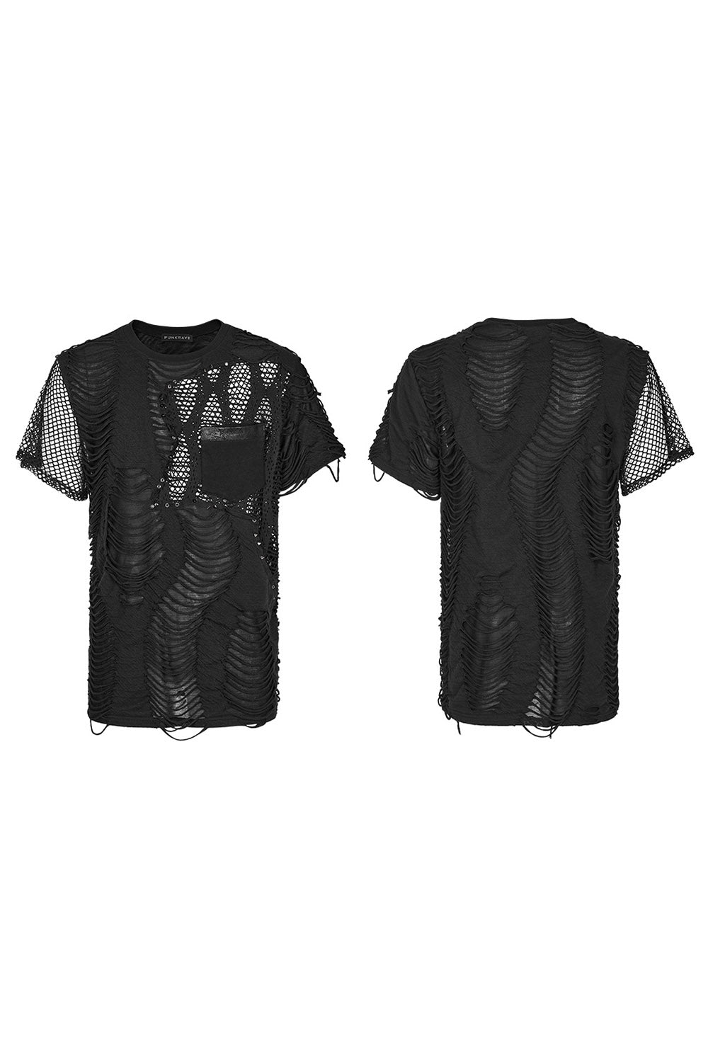 mens shredded punk t-shirt
