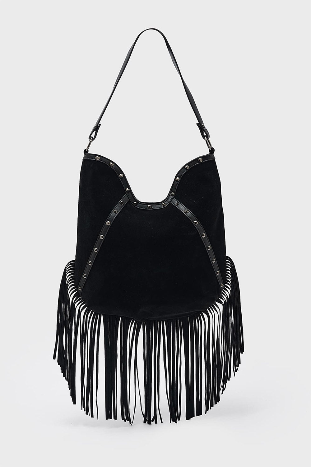 hippie goth shoulder bag with tassels