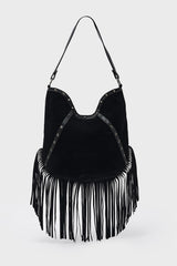 hippie goth shoulder bag with tassels