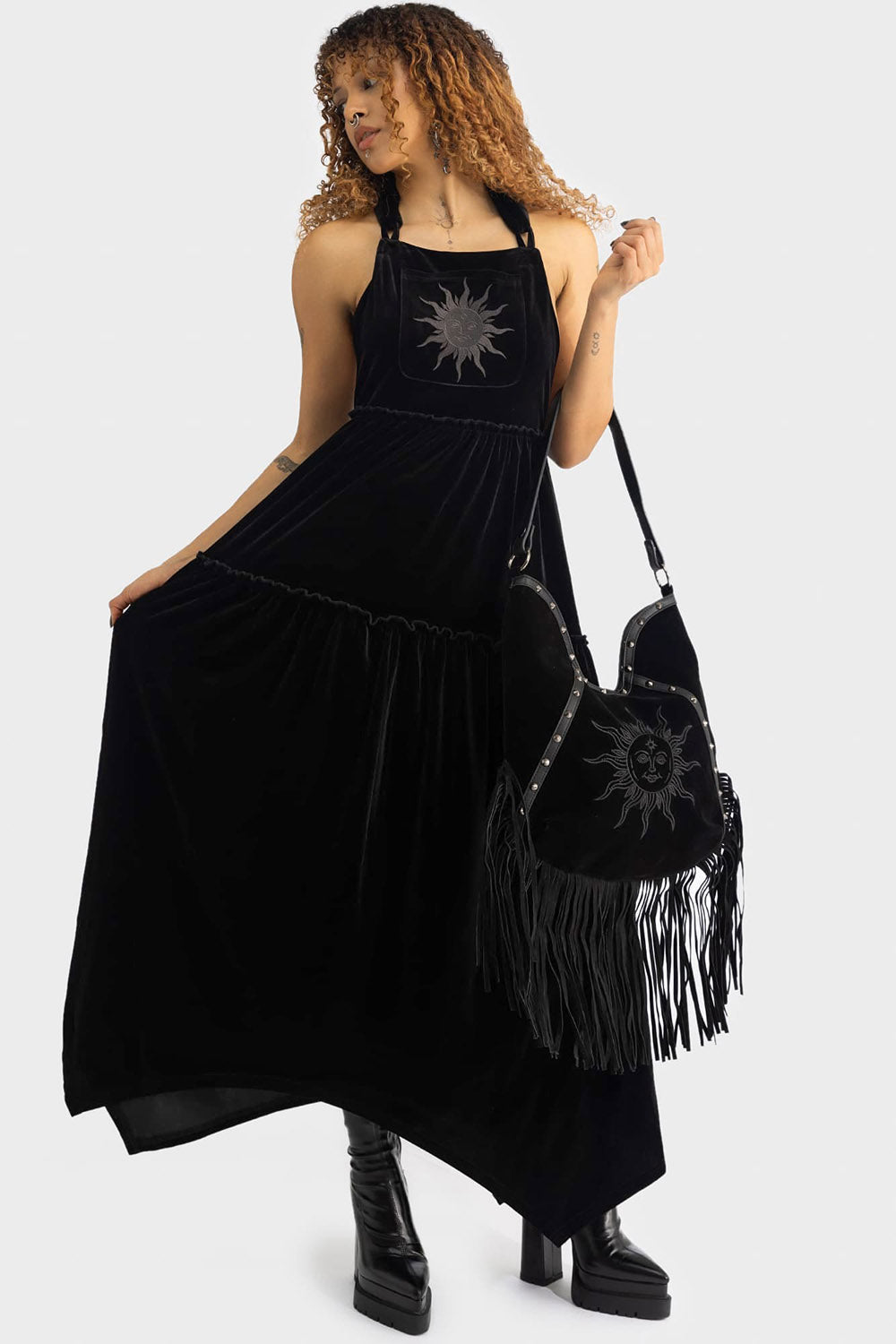 black hobo goth bag