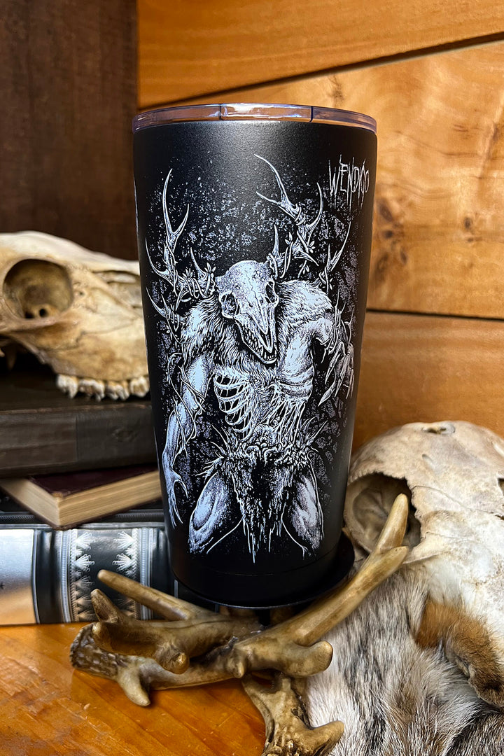 occult deer skull wendigo coffee cup
