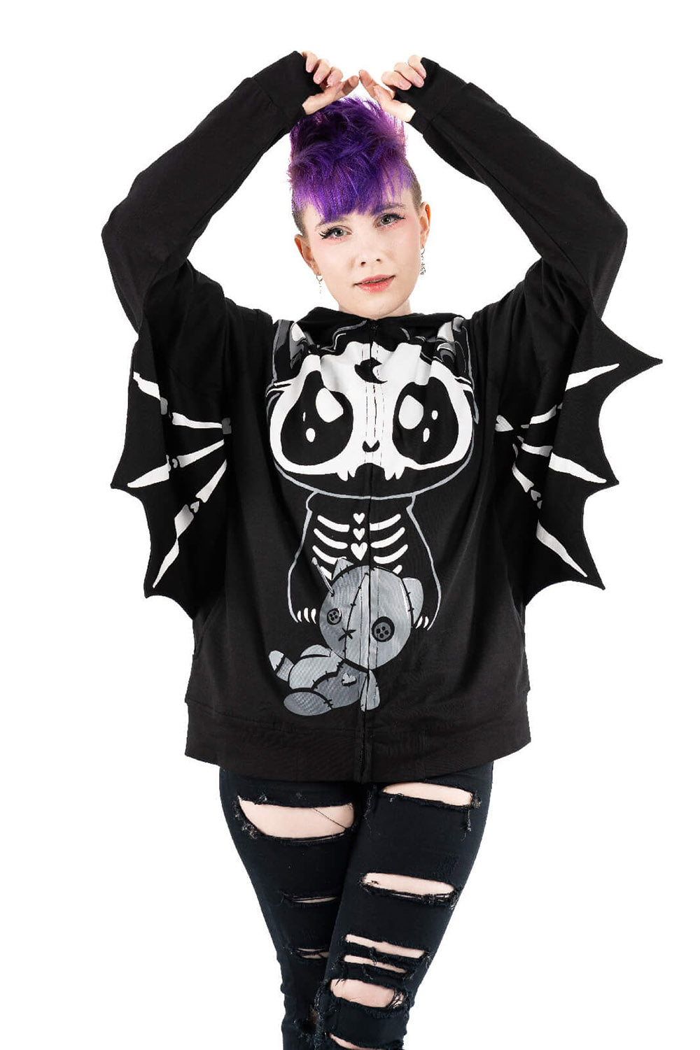 gothic cat hoodie