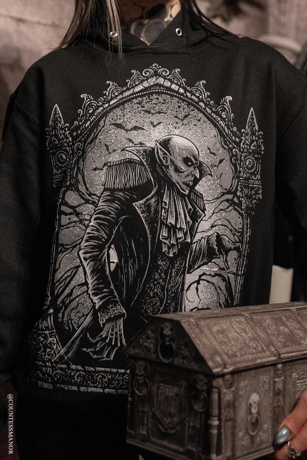 gothic nosferatu vampire hoodie