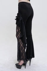 romantic gothic velvet bell bottom pants