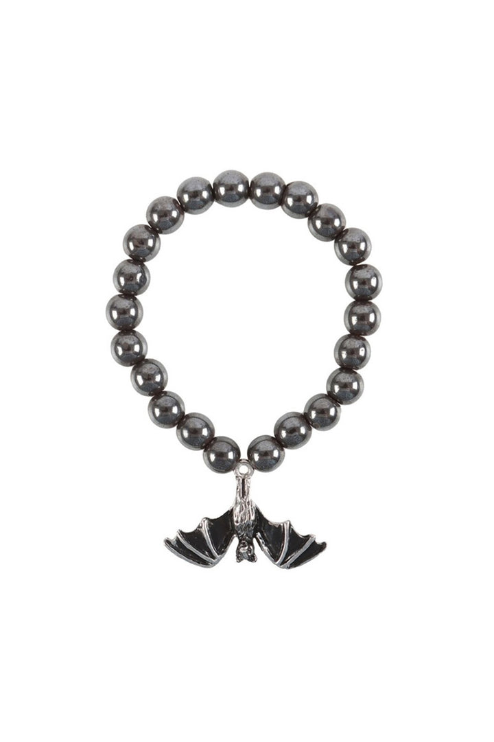 goth beaded bat bracelet