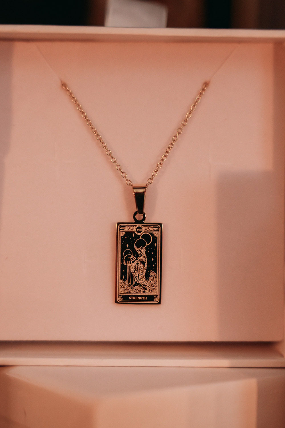 gold tarot card necklace