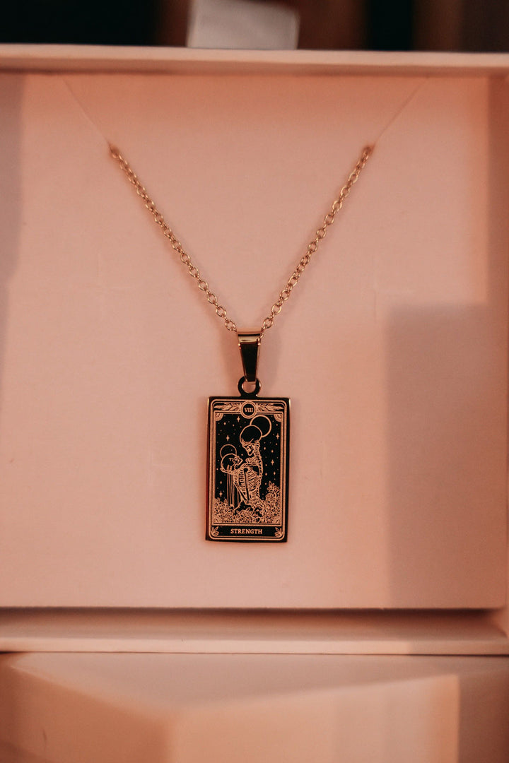 gold tarot card necklace