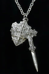 ornate gothic sword necklace