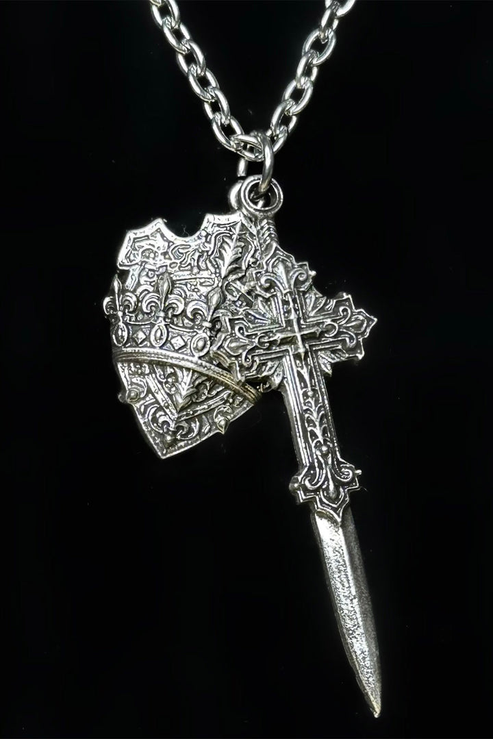 ornate gothic sword necklace