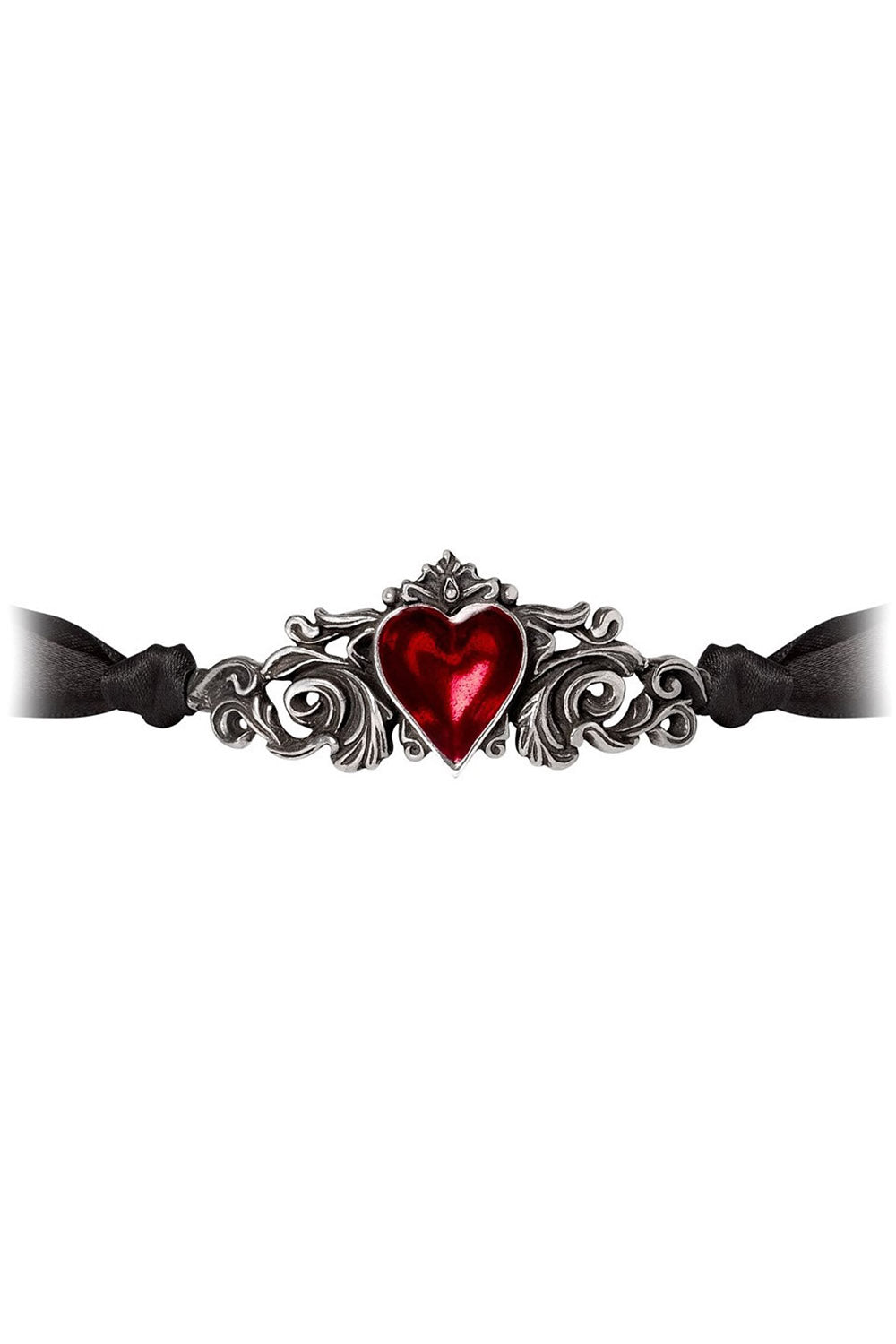 red heart goth choker necklace by alchemy 