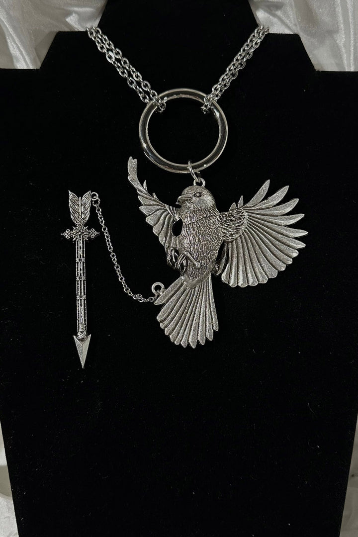 gothic bird necklace