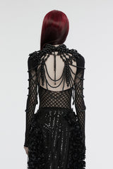 black gothic beaded harness