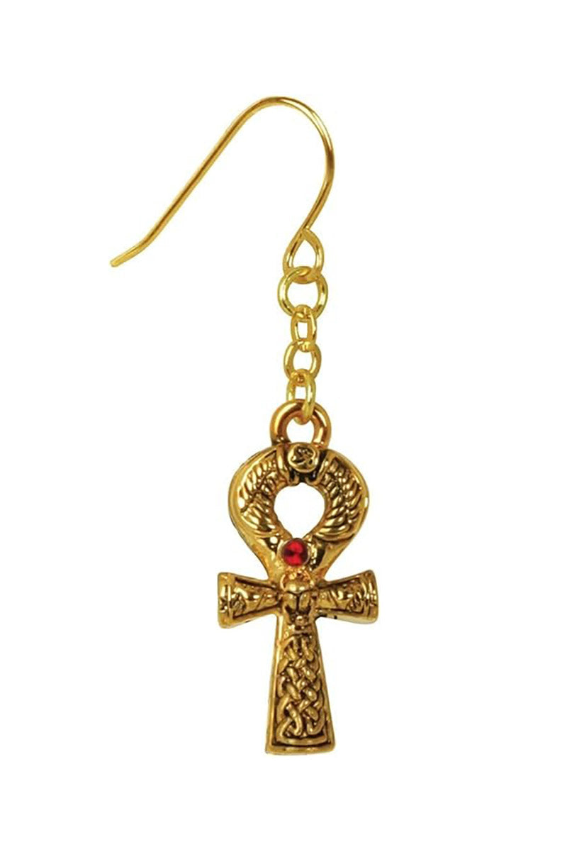 Egyptian ankh symbol earrings made of pewter