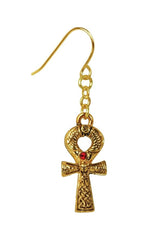 Egyptian ankh symbol earrings made of pewter