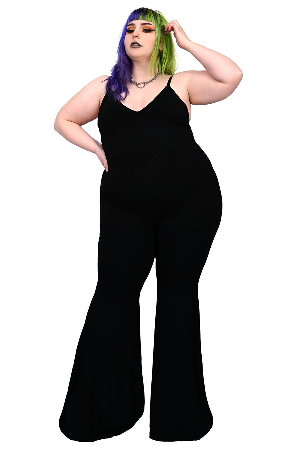 womens plus size all black jumpsuit 