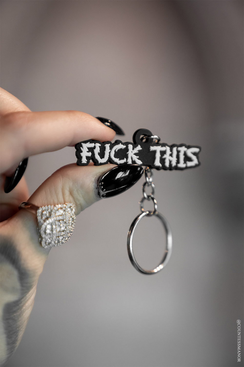 punk barbed wire font keychain 