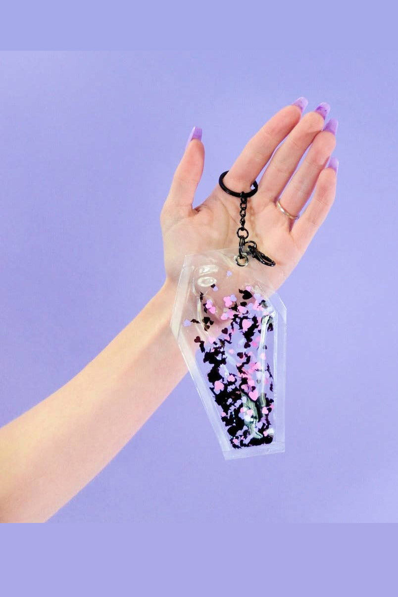 coffin shaped kawaii keychain