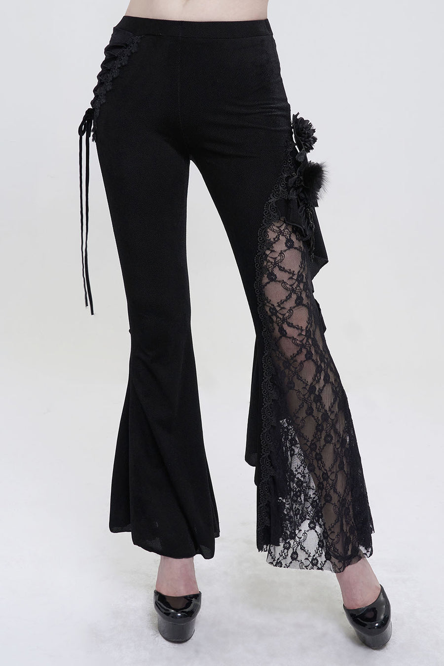 womens high waisted goth velvet pants