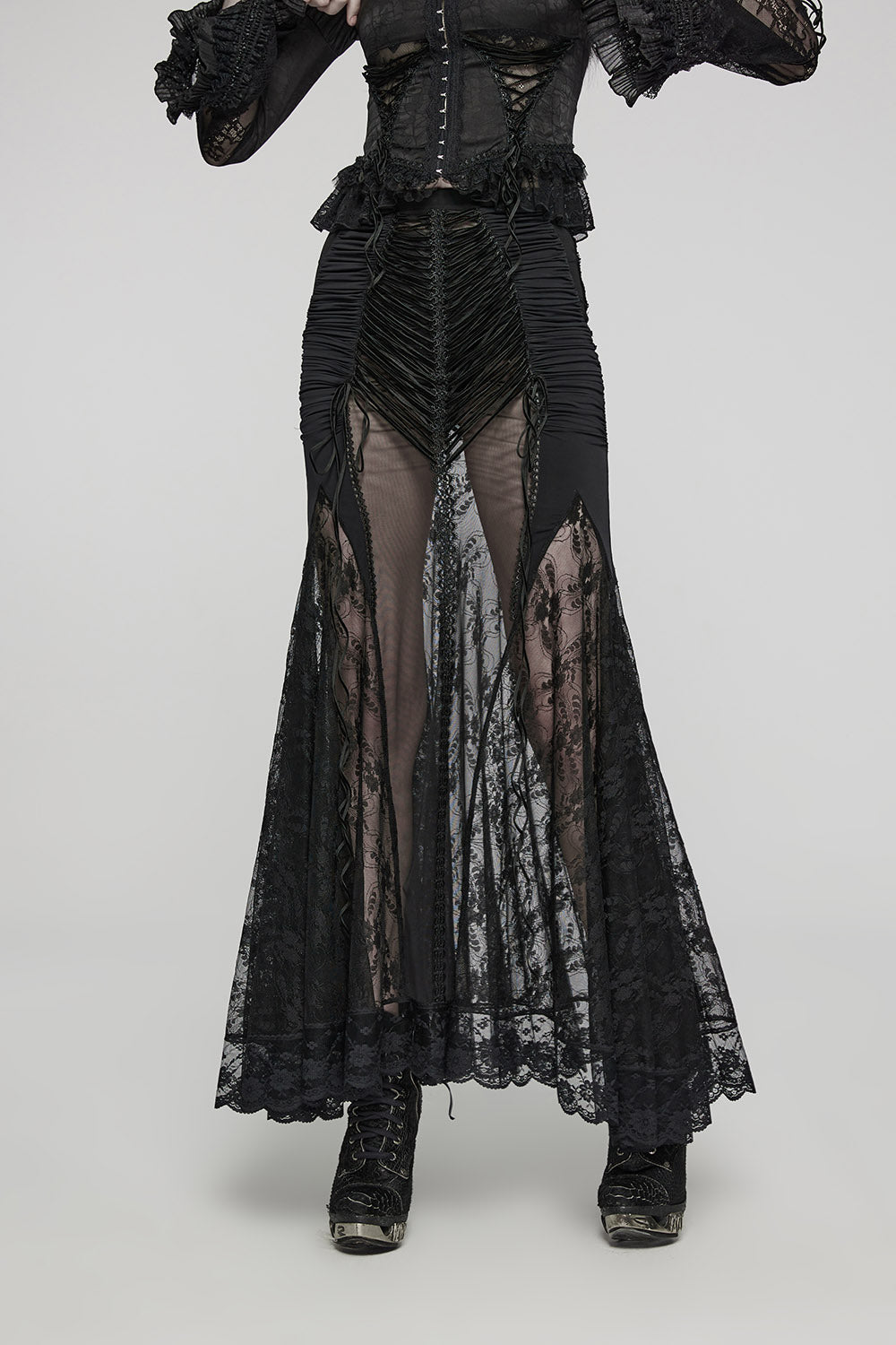 Sheer Specter Mesh Maxi Skirt