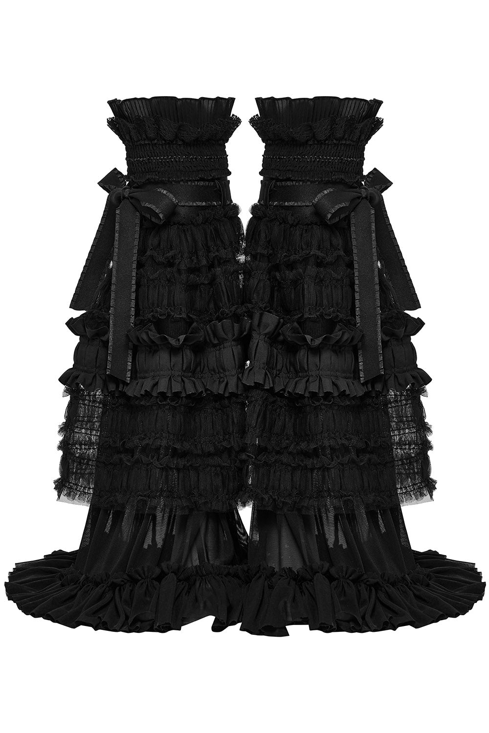 ruffled romantic goth leg warmers