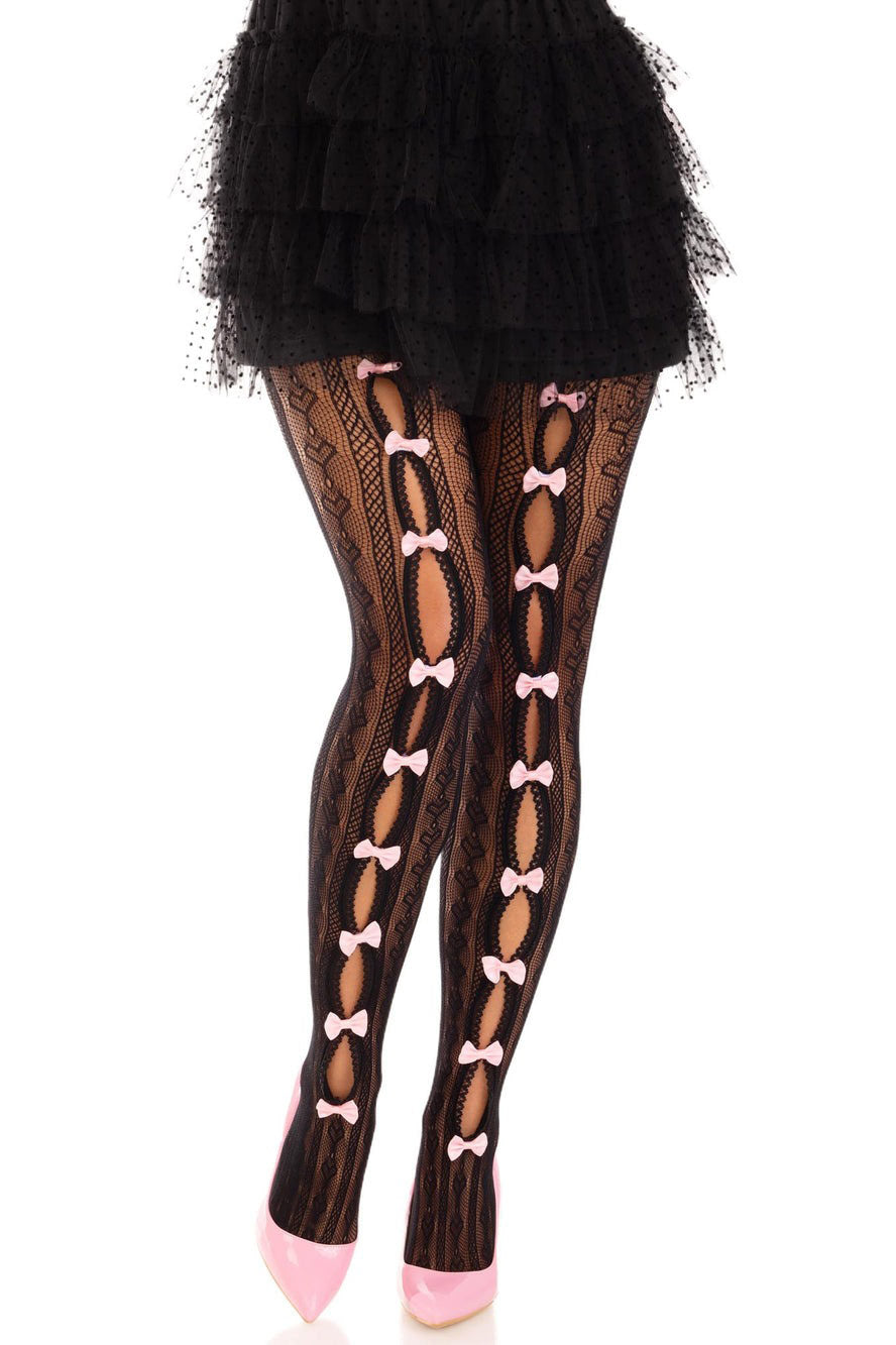 Sweetheart Striped Tights [BLACK]