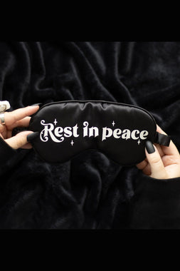 Gothic Rest In Peace Satin Eye Mask