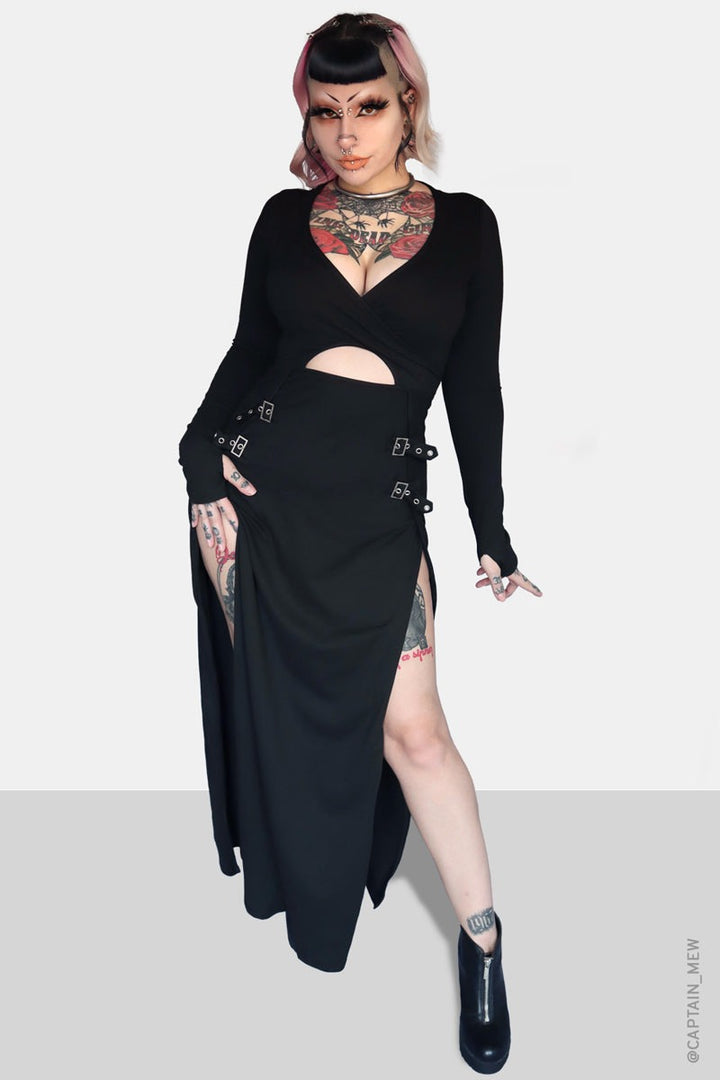 womens plus size high waisted gothic dress
