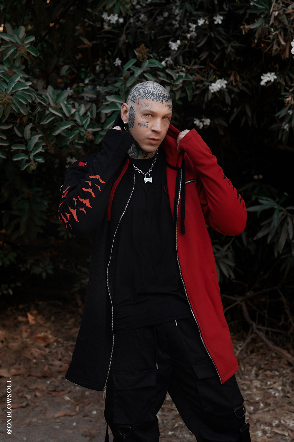 Split Mage Hoodie [Black/Red]