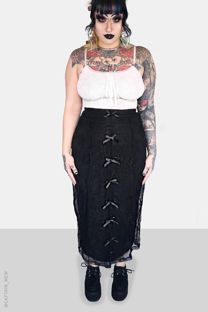 black lace gothic skirt