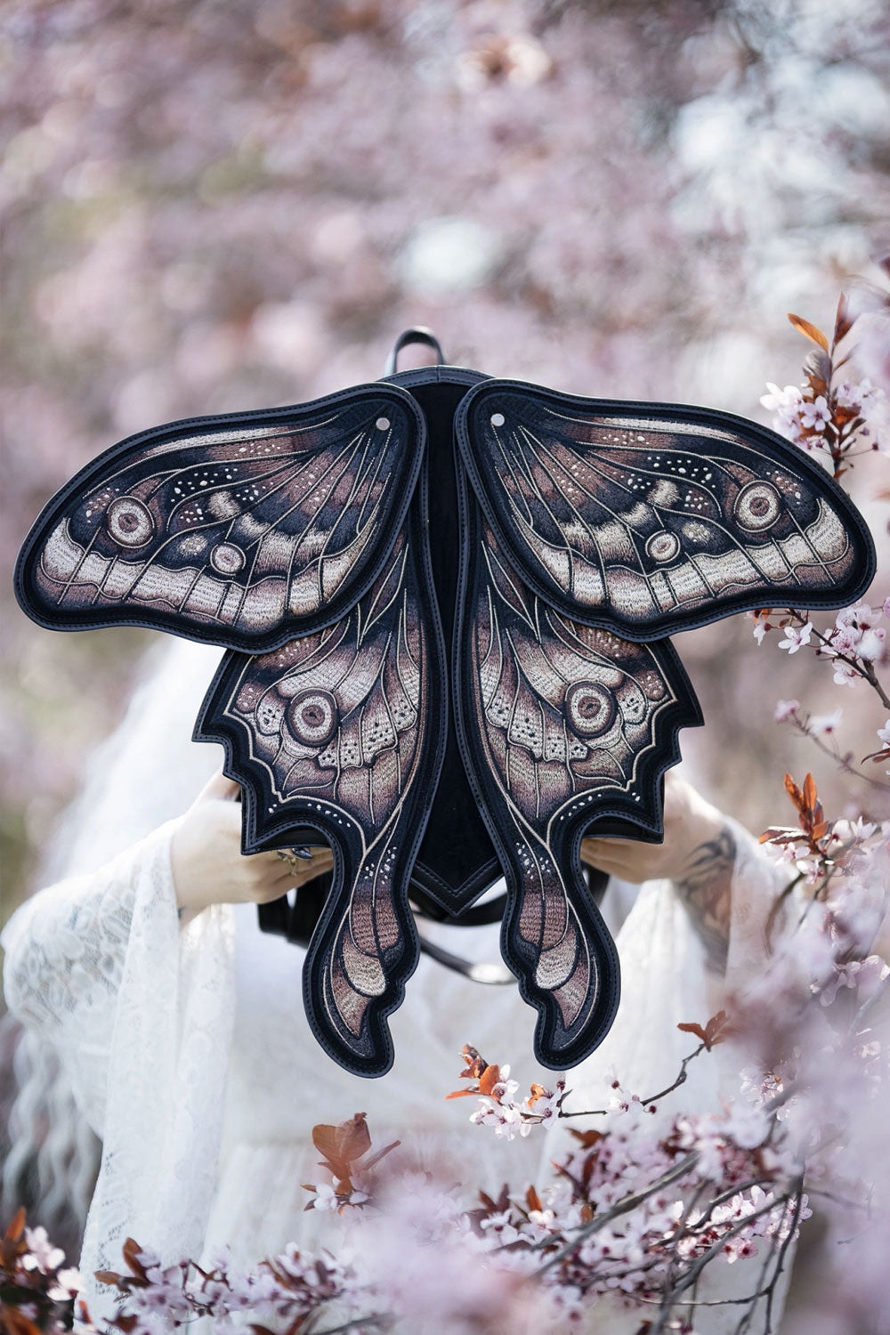 moth backpack with 3D movable wings