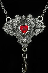 red heart gothic rosary necklace 