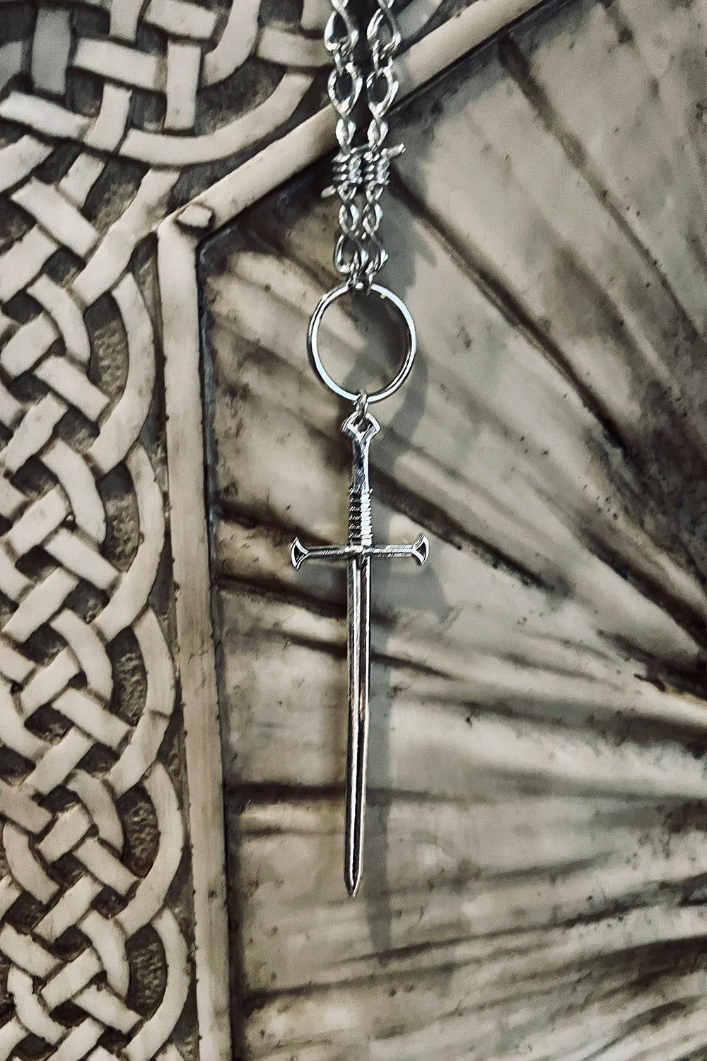 punk sword necklace