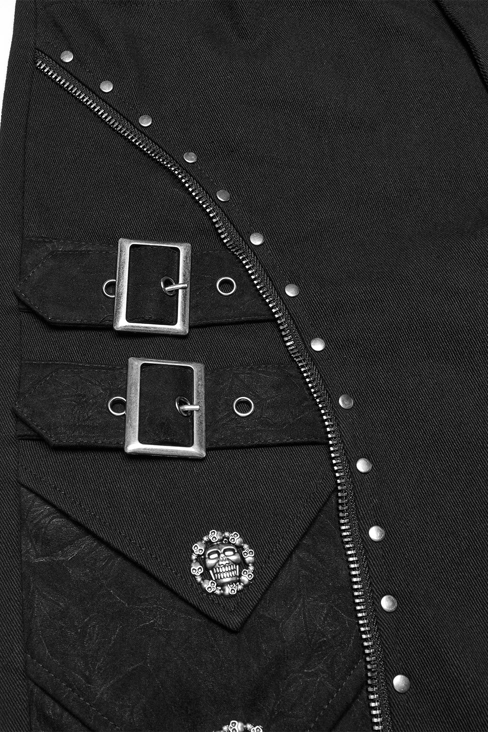 buckled eyelet and studded grunge goth pants