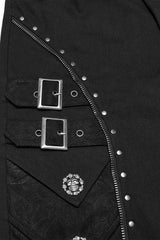 buckled eyelet and studded grunge goth pants