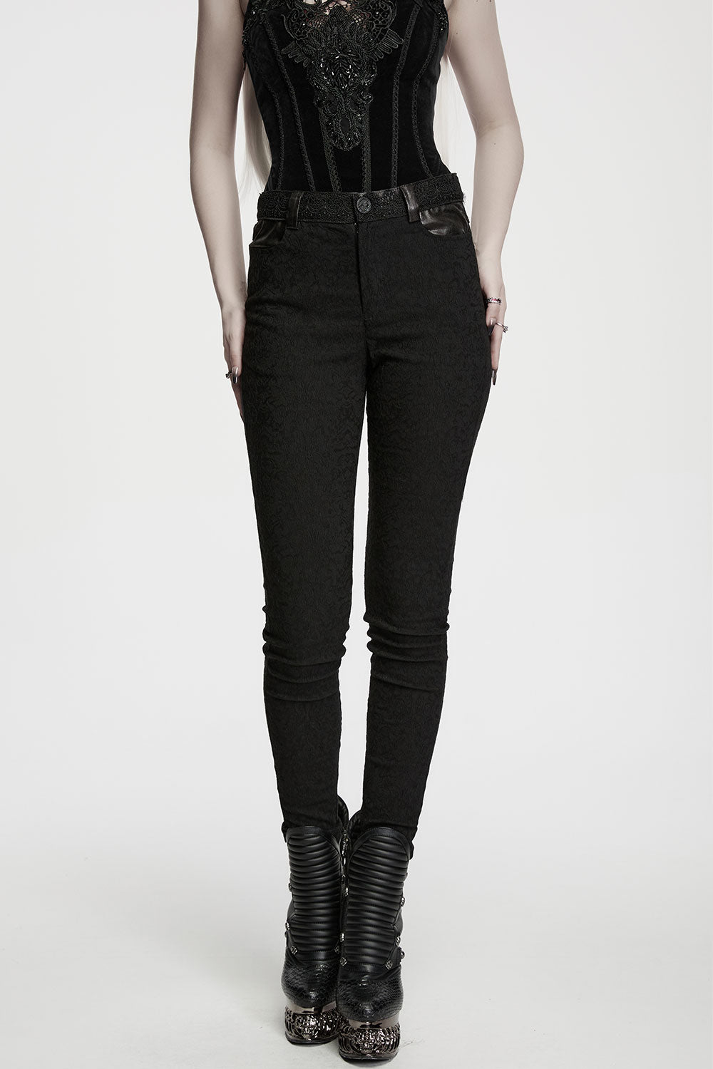 Gothic, dark aesthetic womens pants with flattering fit