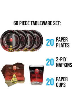 It Pennywise 60cnt Paper Party Pack Set