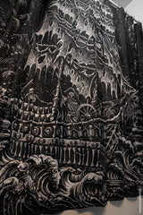 distressed pirate ship shower curtain