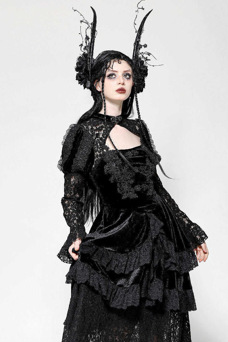 layered velvet gothic dress