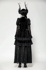 lace sleeve gothic wedding dress