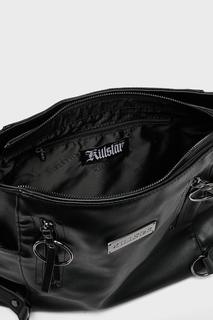 vegan leather punk d-ring bag