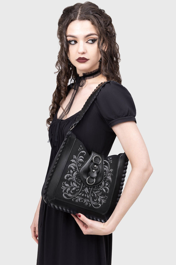 dark fantasy braided gothic shoulder bag