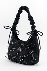 punk shoulder bag with piercings