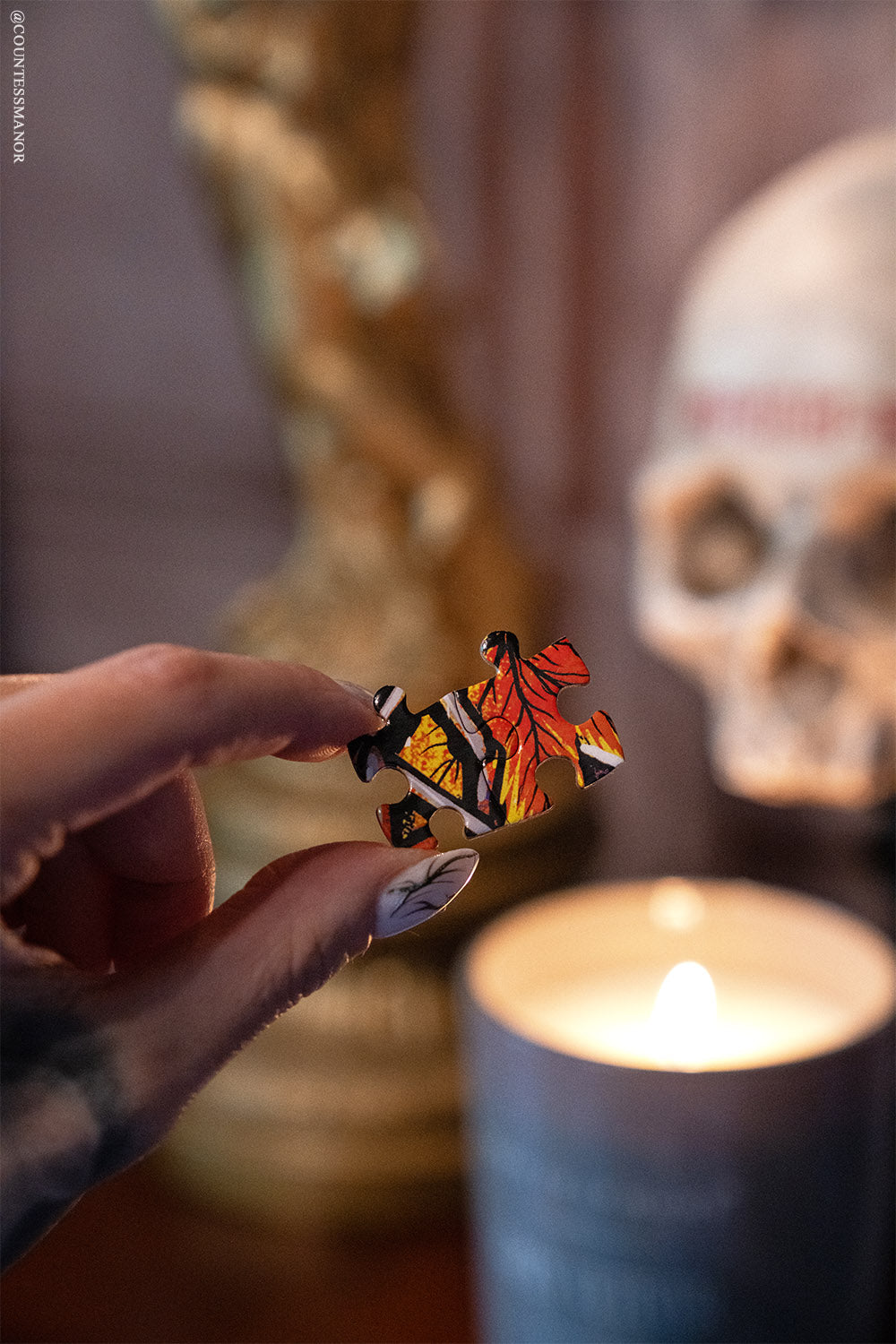 black cat halloween puzzle piece 