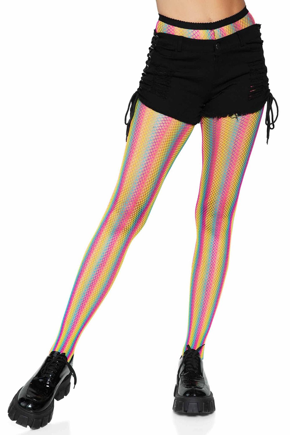 Goth Rainbow Fishnet Tights - socks & stockings - VampireFreaks - Leg Avenue