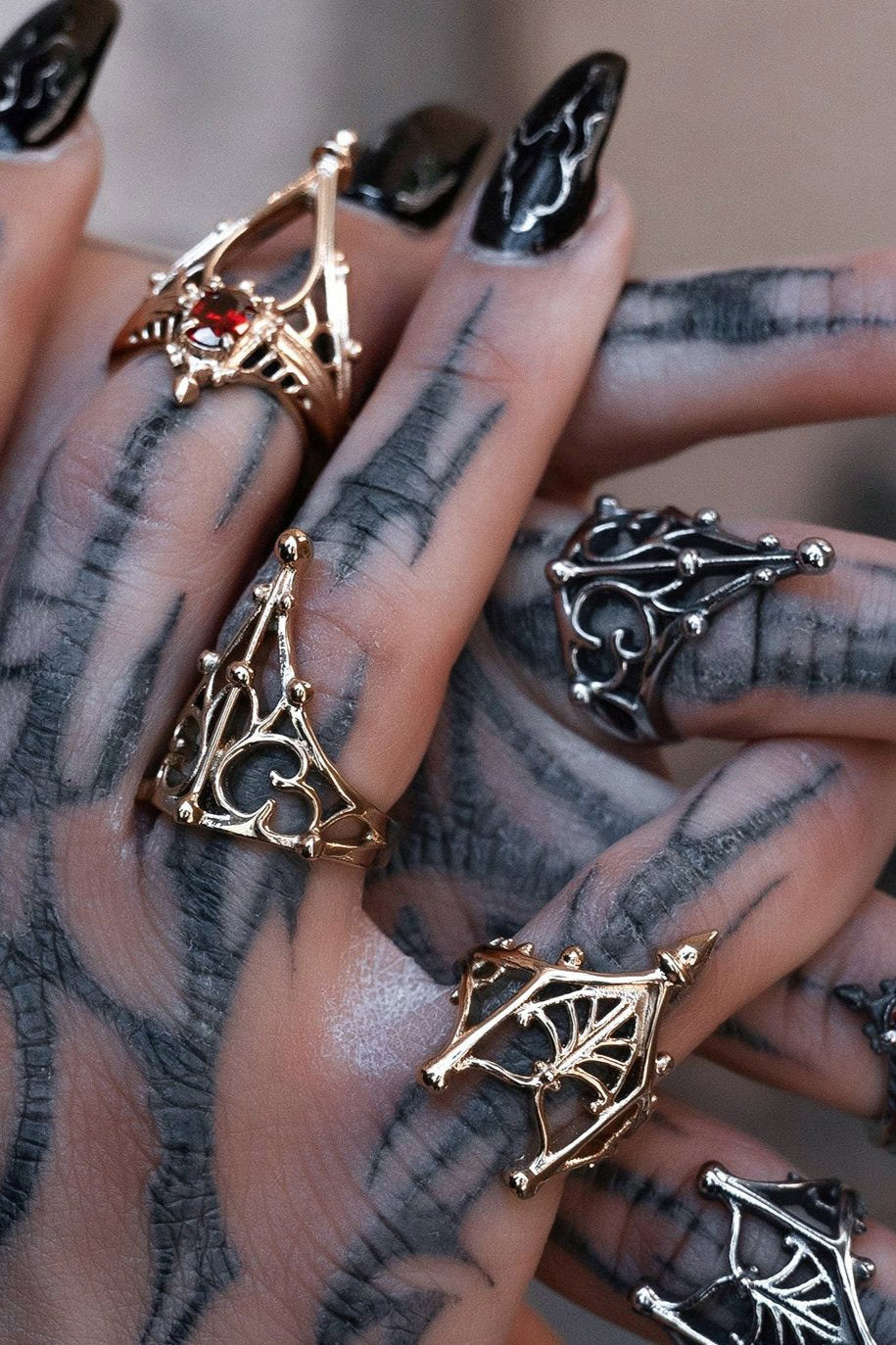 romantic goth lively ghosts rings