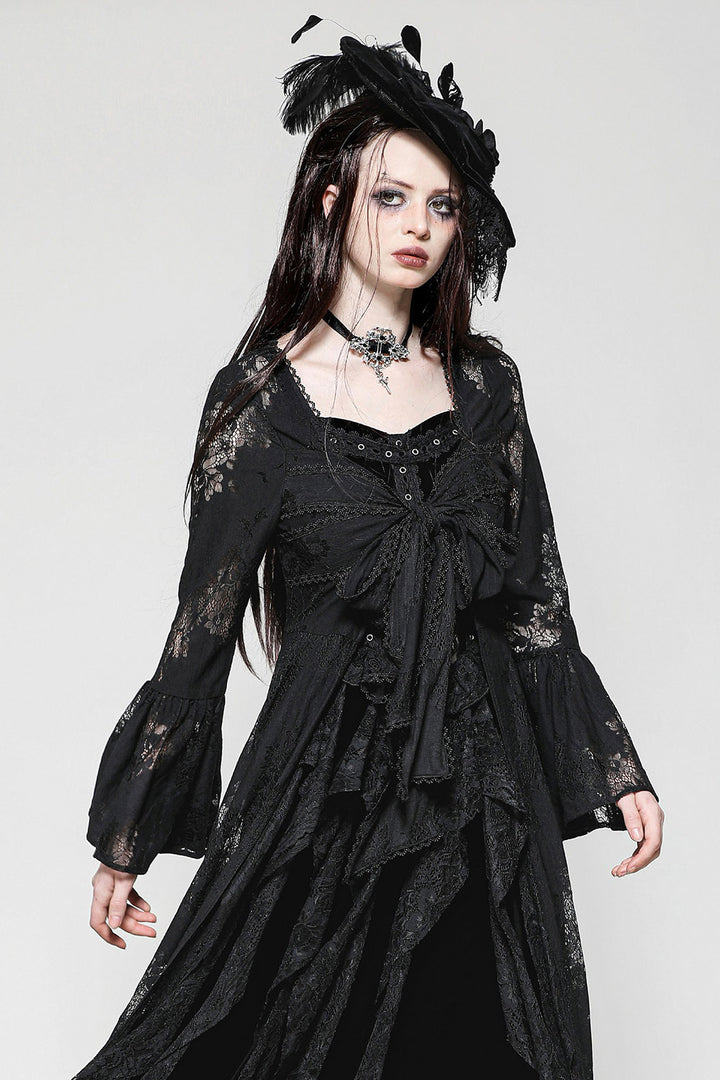long bow tie knot cardigan cloak