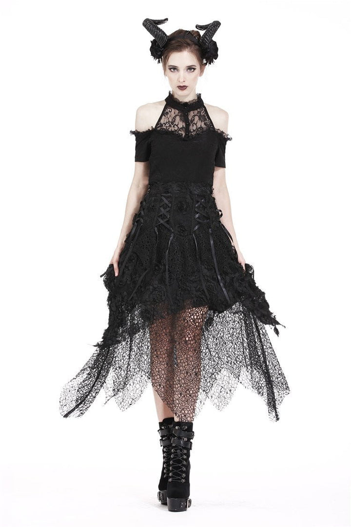 Goth Rose Garden Irregular Skirt - skirts - VampireFreaks - Dark In Love