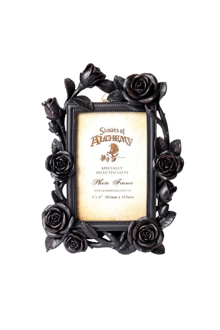 black rose gothic picture frame