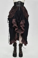 Victorian goth layered ruffle skirt for women